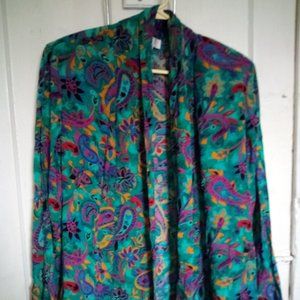 Vintage Petite Sophistocate Blue Tone Paisley Jacket Size M
